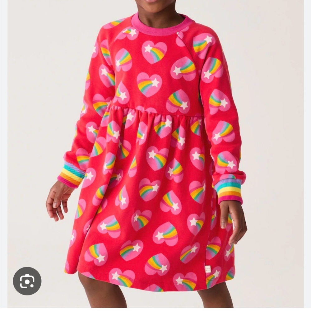 Little Birds Fleece Rainbow Heart Dress